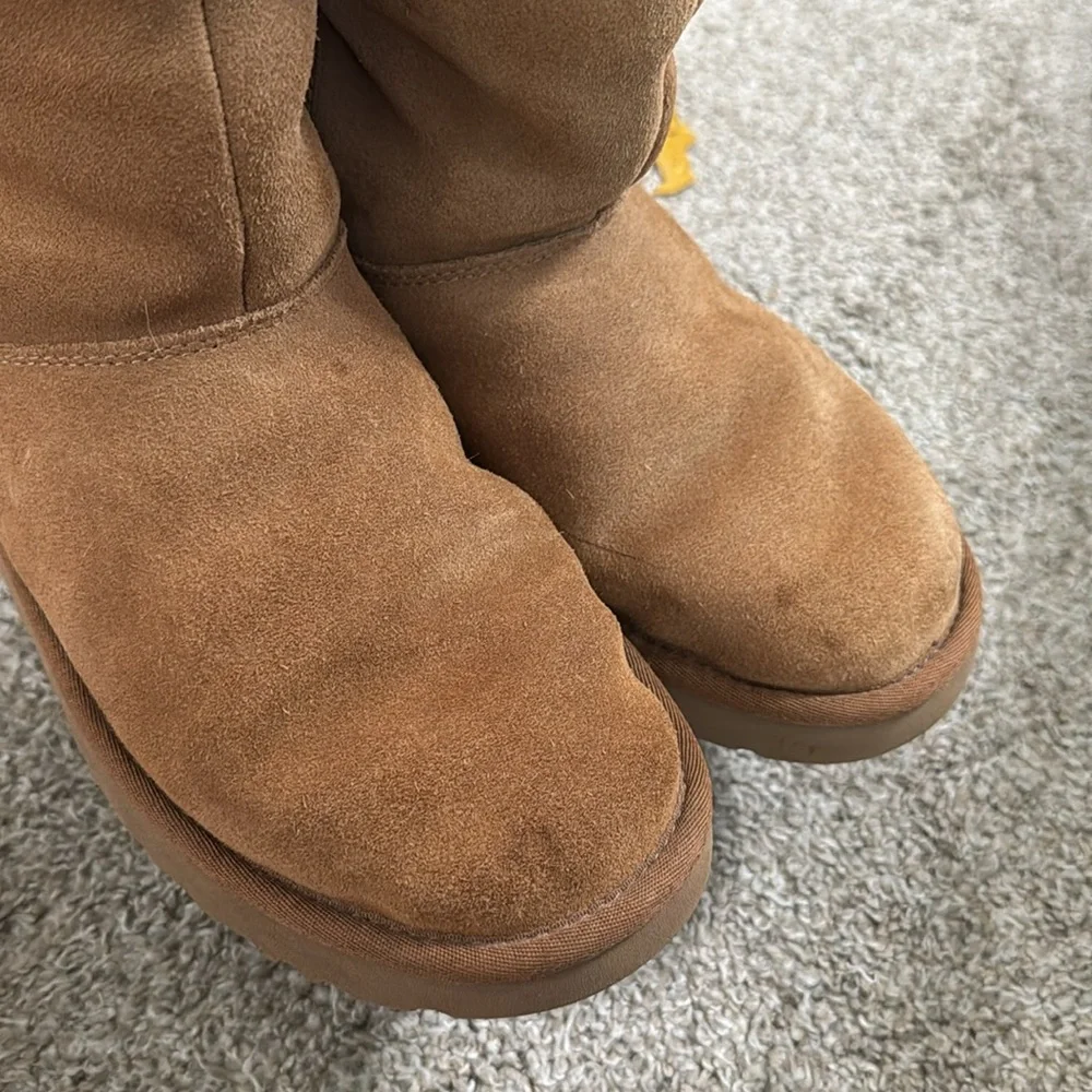 UGG‎ Women’s Allegra ll Tall Suede Chestnut Boots Size 9 Sheepskin Shearling